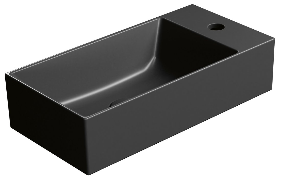 GSI KUBE X keramické umyvadlo 50x25cm, pravé/levé, černá mat