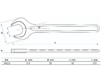 BGS Klíč plochý 19,0 mm, jednostranný (1)