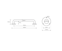 SAPHO HANDICAP madlo rovné 400mm, nerez lesk (4)