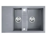 NOVASERVIS Granitový dřez s vaničkou a odkapem,s přepadem z dřezu,šedá - DRGM3/48/79GA