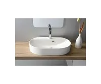 SAPHO HELEN umyvadlo na desku, litý mramor, 63x43cm, bílá (1)