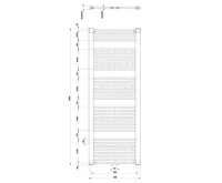 AQUALINE DIRECT otopné těleso se středovým připojením, 600x1680mm, 1013 W, bílá (7)