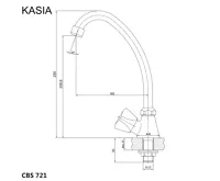 Dřezový kohoutek stojánkový, Kasia, výška kohoutku 250 mm, chrom (1)