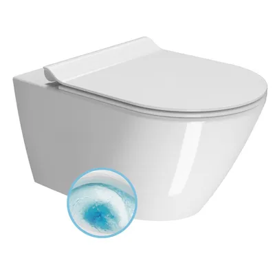 GSI KUBE X závěsná WC mísa, GeniusFlush, 36x55cm, bílá ExtraGlaze
