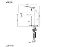 Umyvadlová stojánková baterie, Viana, bez výpusti, chrom (1)