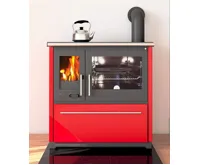 PLAMEN Sporák na tuhá paliva 850 GLAS - P červený (17)