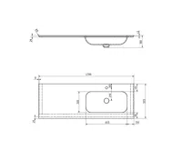 SAPHO ARUBA umyvadlo, Rockstone, 170x51,5cm, pravé, bílá mat (8)