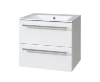 Koupelnová skříňka s keramický umyvadlem 60 cm, bílá/bílá