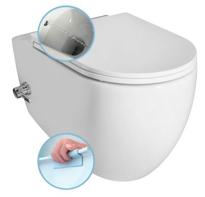 ISVEA INFINITY CLEANWASH závěsná WC mísa, integrovaný ventil a bidet. sprška, Rimless, 36,5x53cm, bílá