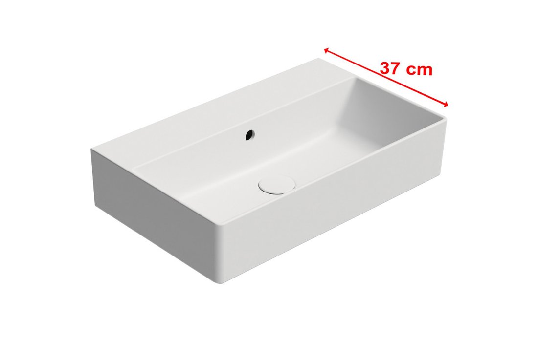 Gsi kube x keramické umyvadlo 60x37cm, bez otvoru, bílá mat