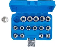 BGS Hlavice nástrčné  dvanáctihranné, 12,5 mm (1/2"), 8 - 24 mm, 16dílná sada (3)
