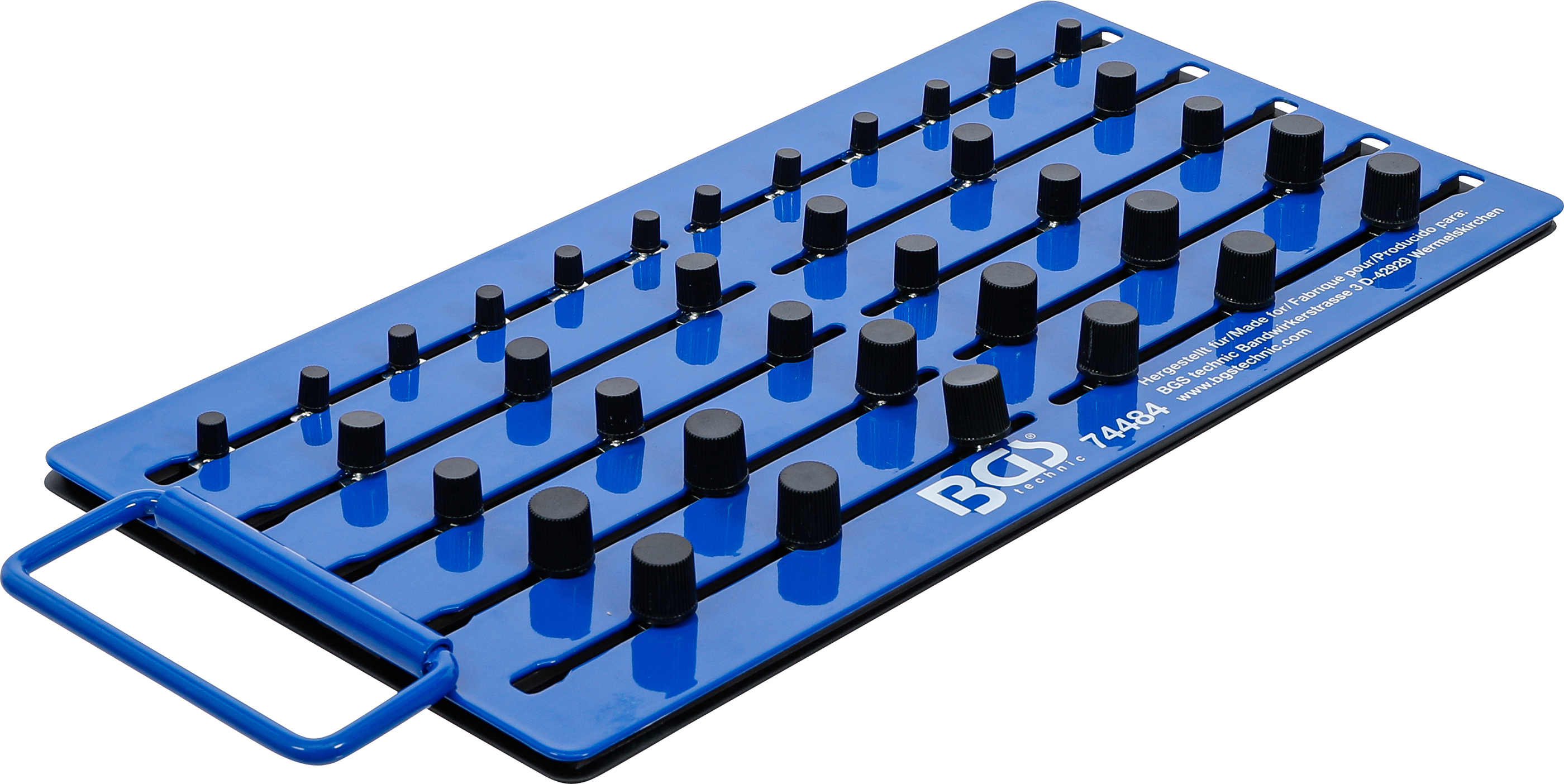 Bgs magnetická deska,  s vnějším čtyřhranem,  pro 36 nástrčných hlavic,  6,3 mm (1/4"), 10 mm