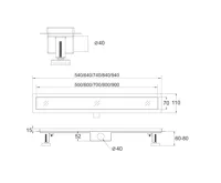 Odtokový sprchový žlab 70 cm, vč. roštu WAVE (1)