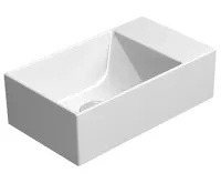 GSI KUBE X keramické umývátko 40x23cm, broušená spodní hrana, bez otvoru, pravé/levé, bílá mat GSI KUBE X keramické umývátko 40x23cm, broušená spodní hrana, bez otvoru, pravé/levé, bílá mat