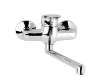 Dřezová nástěnná baterie, Sonáta, 100 mm, s ramínkem plochým rovným 250 mm, chrom Dřezová nástěnná baterie, Sonáta, 100 mm, s ramínkem plochým rovným 250 mm, chrom