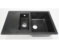 GRANISIL FABERO 795.15 Granitový dřez s vaničkou, černý (6)
