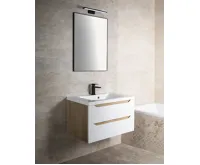 SAPHO WAVE umyvadlová skříňka 79,7x45x47,8cm, bílá/dub alabama (3)