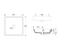 KERASAN CENTO keramické umyvadlo na desku, 45x45cm, bílá (3)