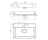 SAPHO GODIVA umyvadlo, litý mramor, 68x44cm, bílá (13)