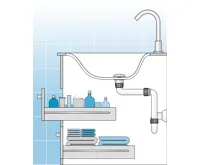 BRUCKNER Umyvadlový sifon šetřící místo 5/4", DN32, bílá (2)