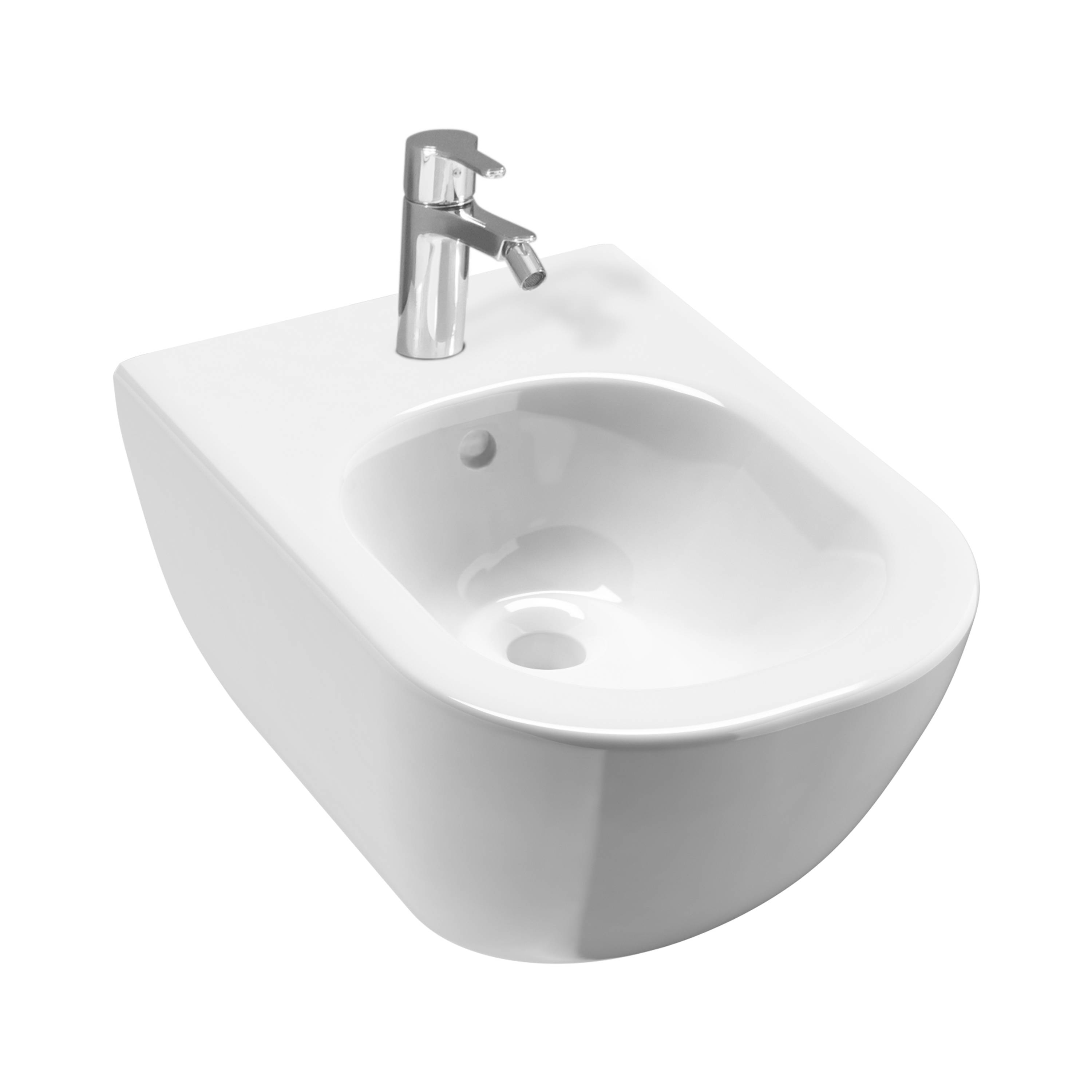 Jika mio závěsný bidet s otvorem pro baterii (včetně instalační sady easy fit), bílá 831712
