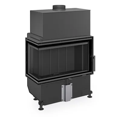 ROMOTOP Rohová krbová vložka HEAT L 4G 70.44.33.26  s otevíráním dvířek do strany s děleným sklem, Levé, Černý Igniton