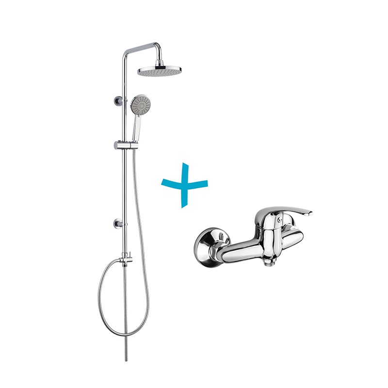 Sprchová souprava Lila-plastová hlavová sprcha a třípolohová ruční sprcha vč. sprch. baterie 150 mm