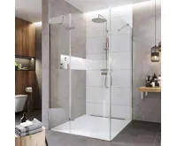 NOVEA Sprchový kout, obdélník, 90x100 cm, chrom ALU, sklo Čiré, dveře levé a pevný díl NOVEA Sprchový kout, obdélník, 90x100 cm, chrom ALU, sklo Čiré, dveře levé a pevný díl