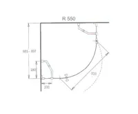 PROFI-RICH Sprchový kout  čtvrtkruh 90x90x190 chrom - sklo - čiré CK70103E (1)