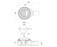 GSI Vaničkový sifon, průměr 90mm, DN40, nízký, krytka černá mat (4)