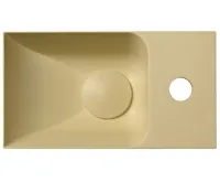 SAPHO PICCOLINO betonové umývátko 30,8x17cm, baterie vpravo, žlutá mat (3)