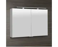 SAPHO MIRRÓ galerka s LED osvětlením, 100x70x16cm, bílá (3)