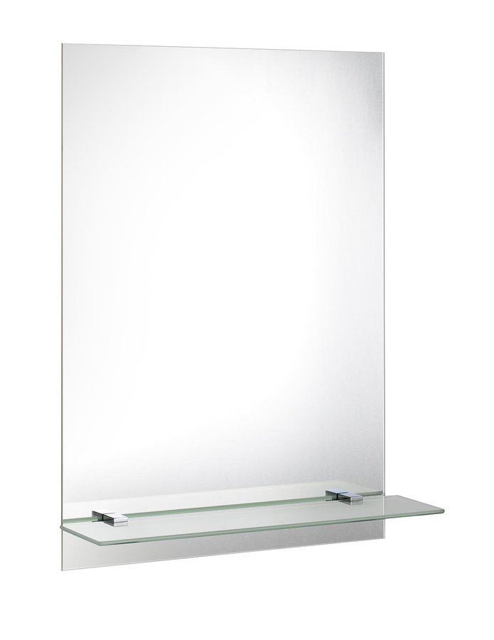 AQUALINE Zrcadlo s otvory pro polici 50x70cm, včetně závěsů