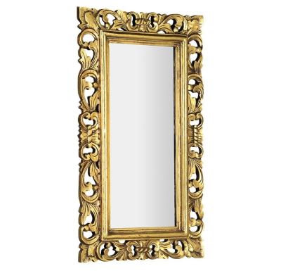 SAPHO SAMBLUNG zrcadlo ve vyřezávaném rámu 40x70cm, zlatá