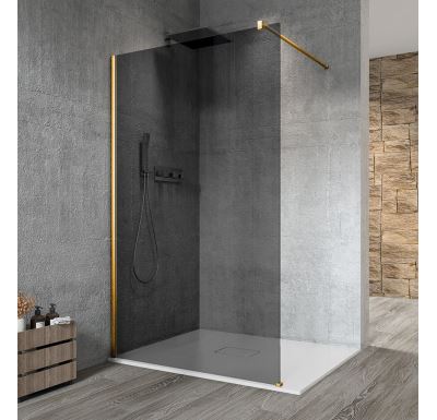 GELCO VARIO GOLD jednodílná sprchová zástěna k instalaci ke stěně, kouřové sklo, 1100 mm