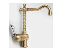 SAPHO KIRKÉ CRYSTAL stojánková dřezová baterie, páčka krystal, bronz (1)