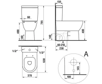 JALTA WC kombi s funkcí bidetu Clean Star,  Rimless, spodní/zadní odpad, bílá (6)