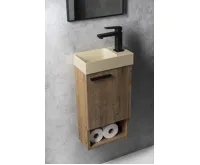 SAPHO PICCOLINO betonové umývátko 30,8x17cm, baterie vpravo, žlutá mat (3)