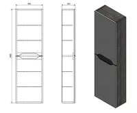 SAPHO WAVE skříňka vysoká 40x140x20cm, levá/pravá, bílá/dub alabama (5)