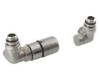 SAPHO CORNER připojovací sada ventilů termostatická triaxiální, levé provedení, nerez mat