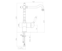 SAPHO KIRKÉ CRYSTAL stojánková dřezová baterie, páčka krystal, bronz (5)