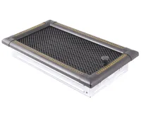 HS Flamingo Krbová mřížka 16x32 cm, EXCLUSIVE grafit / mosazná patina s žaluzií