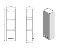AQUALINE ZOJA horní skříňka k zrcadlu Korin, 20x70x14cm, bílá (7)