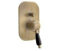 SAPHO KIRKÉ BLACK podomítková sprchová baterie, 2 výstupy, černá páčka, bronz SAPHO KIRKÉ BLACK podomítková sprchová baterie, 2 výstupy, černá páčka, bronz