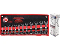 BGS Klíče očkoploché 8,0 - 19,0 mm, ráčnové, kloubové, krátké, 12 dílů