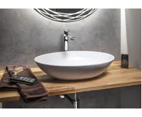 SAPHO THIN umyvadlo na desku, Rockstone, 60x40cm, bílá mat (4)