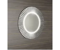 SAPHO PRIDE STRIP kulaté zrcadlo s LED osvětlením v rámu ø 90cm, stříbrná (5)