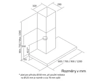CATA Odsavač par SYGMA VL3 Nerez 600mm (3)