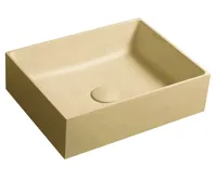 SAPHO FORMIGO betonové umyvadlo na desku, 47,5x36,5cm, žlutá mat