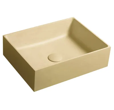 SAPHO FORMIGO betonové umyvadlo na desku, 47,5x36,5cm, žlutá mat